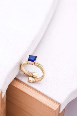Ατσάλινο δαχτυλίδι μπλε ζιργκόν